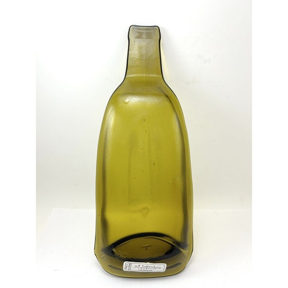 Recycled Green Glass‎ Wine Bottle Relish Serving Tray Melted Charcuterie Olive - Picture 4 of 7